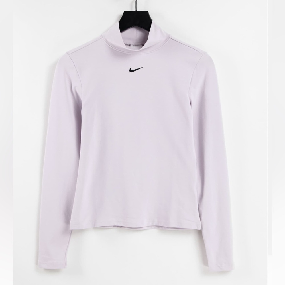 Nike Essentials mock neck long sleeve top in lilac